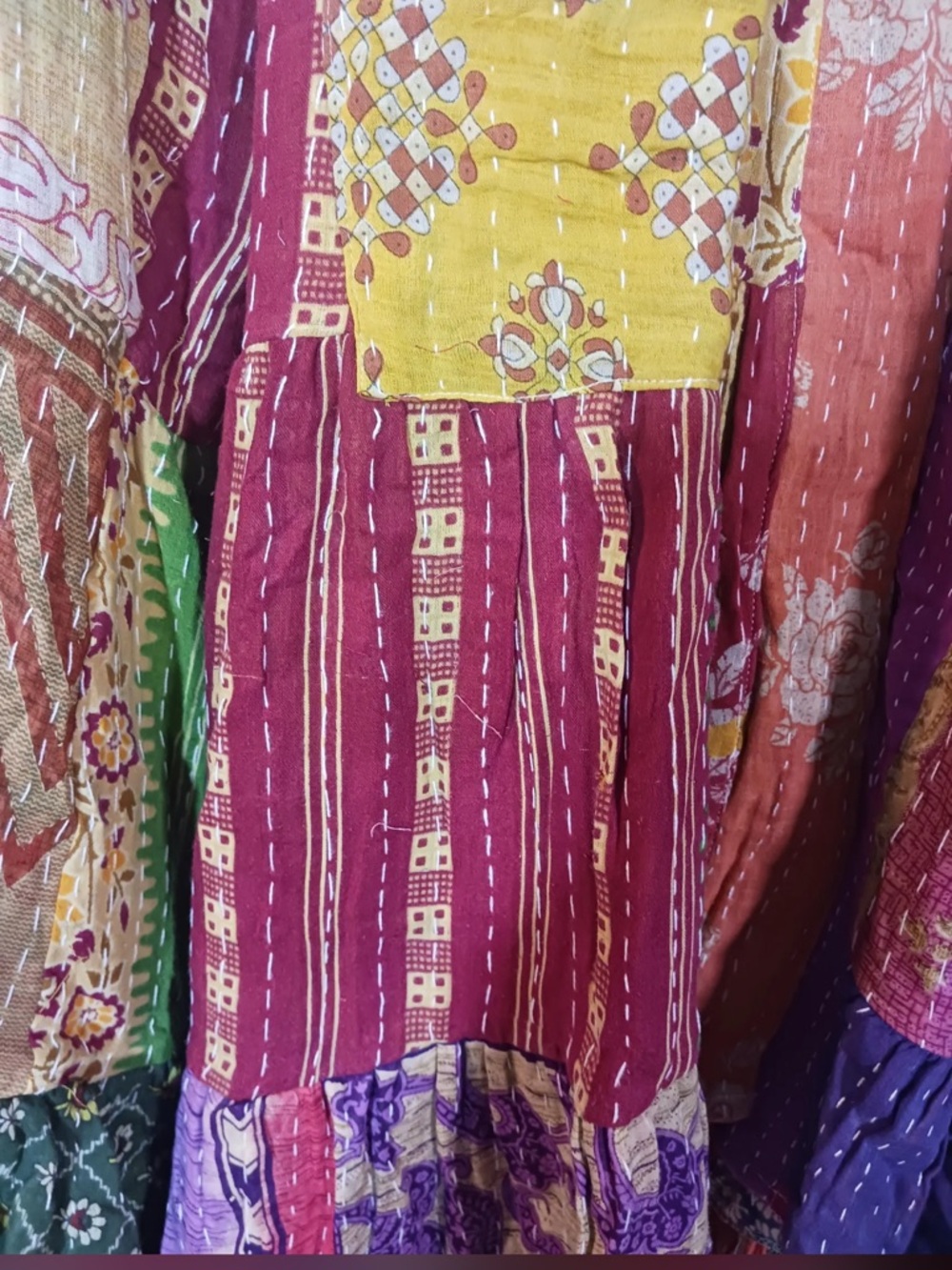 Handmade KANTHA ITEM 10 Kimono BOHO Kantha Boutique Piece One of a Kind One Size - Picture 3 of 5